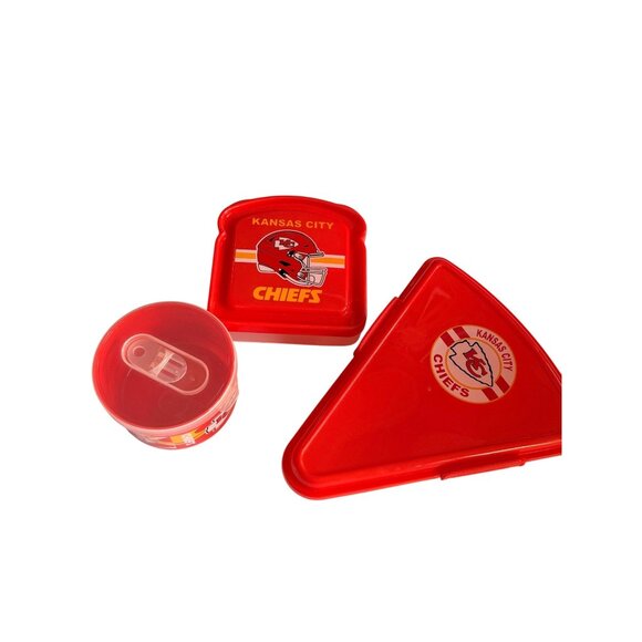Kansas City Chiefs NFL Food Storage Container Set Red 3-Piece Officially License - Picture 3 of 7